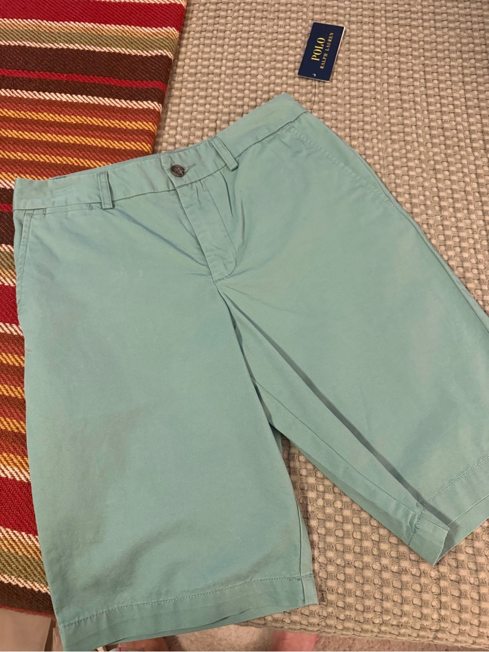 Polo by Ralph Lauren Boys Light Green Cotton Twill Shorts
